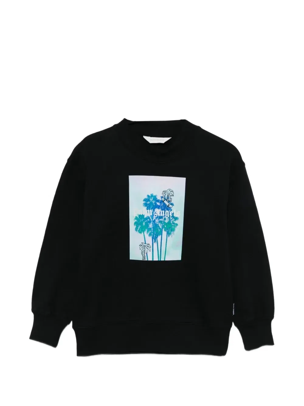 Свитшот с изображением пальмы Palm Angels Kids, черный