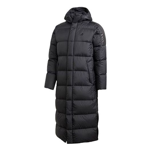 

Пуховик adidas Windproof Stay Warm hooded mid-length Down Jacket Black, черный