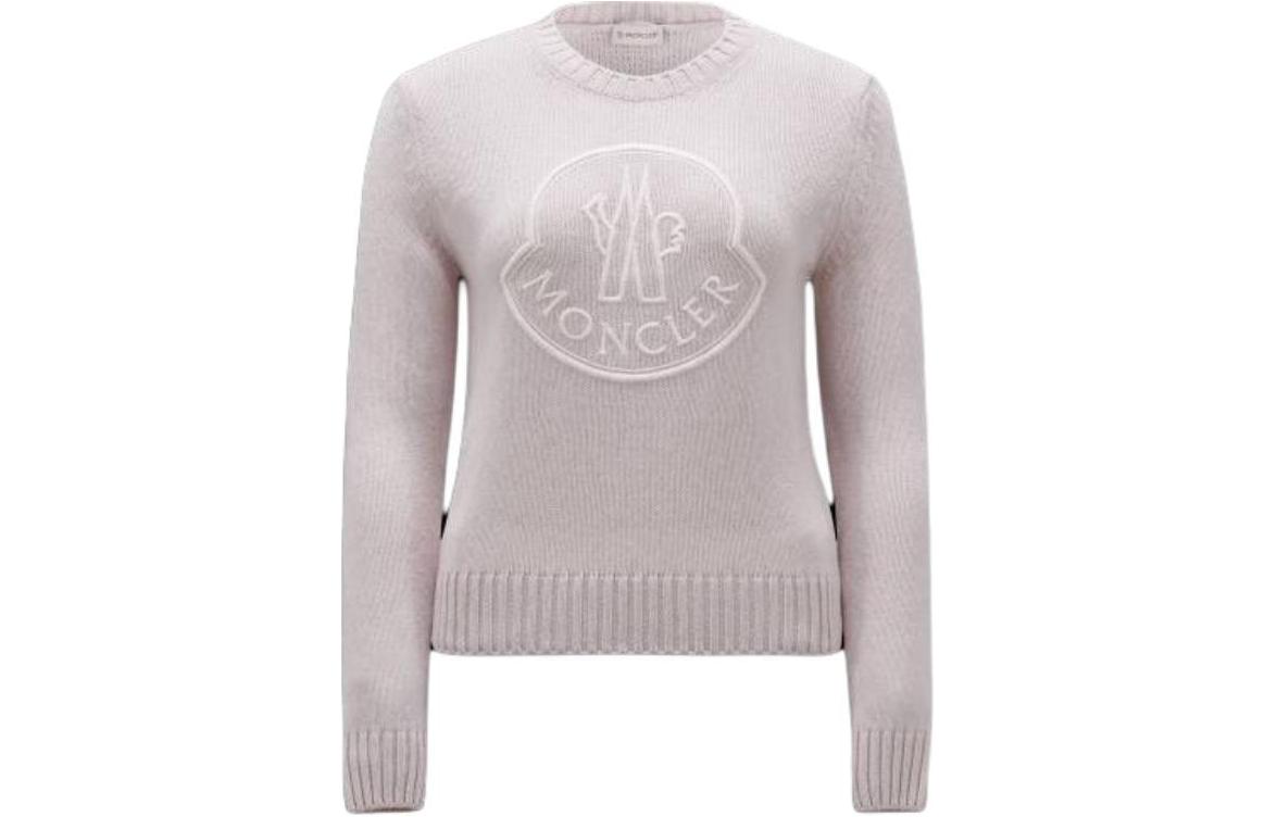 

Свитер с вышитым логотипом Moncler, розовый