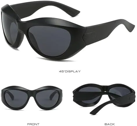 

Солнцезащитные очки в стиле хип-хоп неправильной формы для женщин, с полосками на дужках, винтажные готические солнцезащитные очки для мужчин MTZJH, C6 White Back