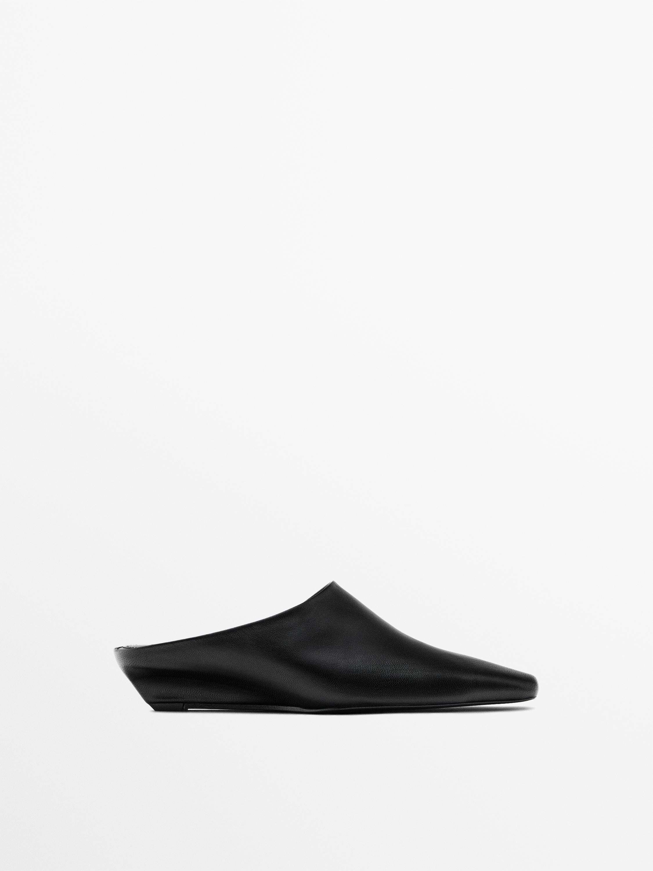 Мюли на танкетке Massimo Dutti, черный