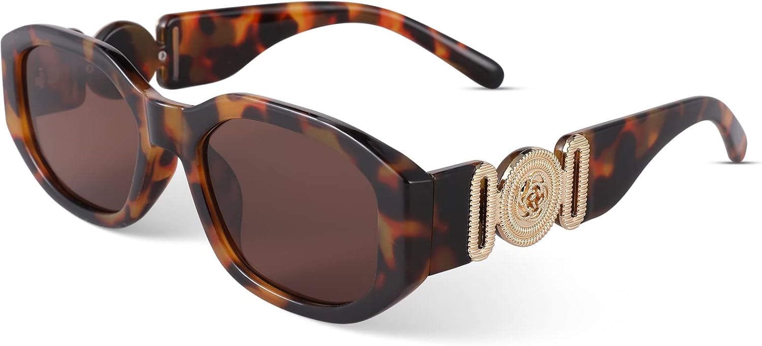 

Солнцезащитные очки Hycredi прямоугольной формы для женщин и мужчин, ретро-очки для вождения, винтажный стиль 90-х, нестандартная оправа, защита UV400, D3- Tortoise/Brown