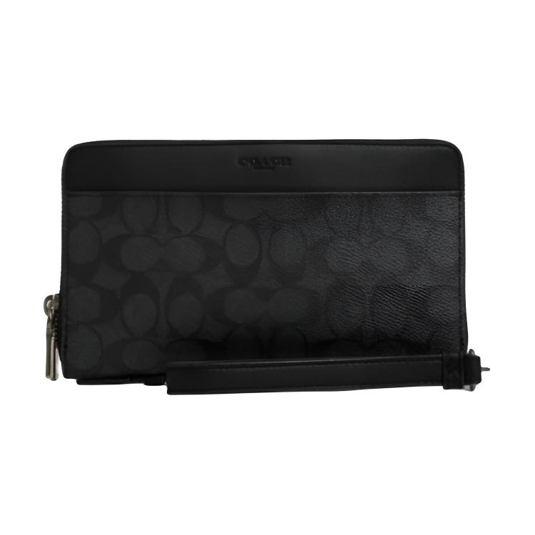 

COACH Кожаный кошелек для мужчин черный, Black
