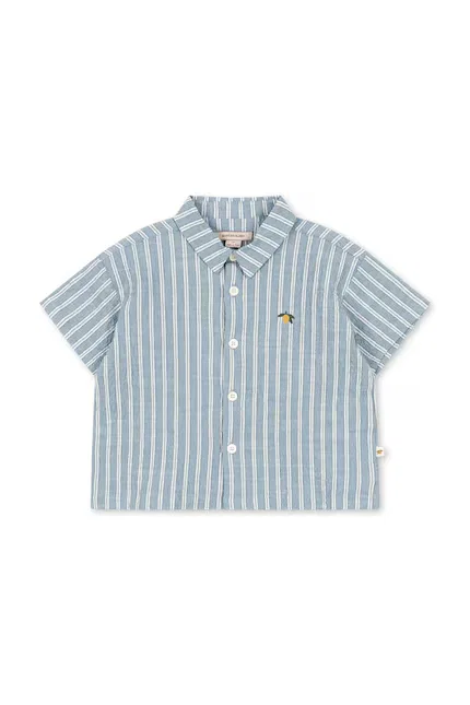 Рубашка детская с узором Elliot SS Shirt Konges Sløjd, синий