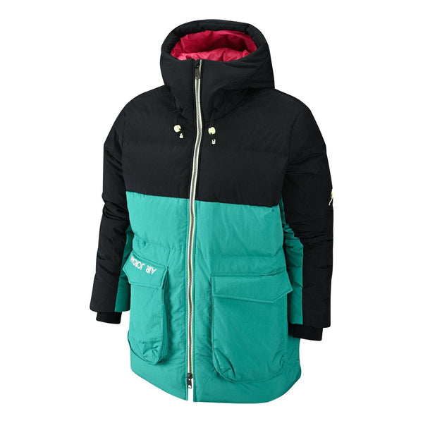 

Пуховик Air Jordan padded puffer jacket 'Black green', зеленый