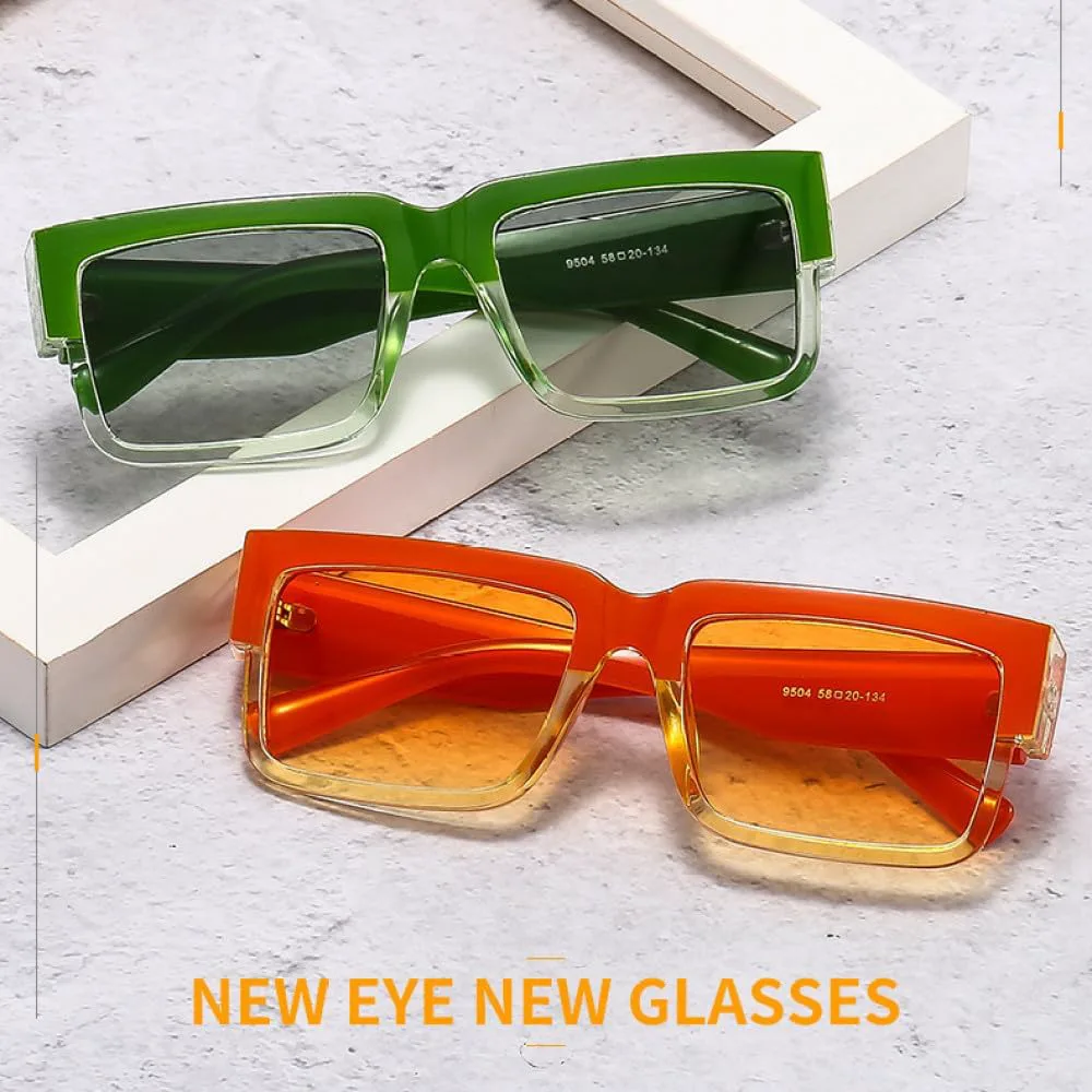 

Двухцветные квадратные солнцезащитные очки для женщин и мужчин, модные винтажные солнцезащитные очки с защитой от УФ-излучения UV400, класса люкс MUTYNE, Leopard