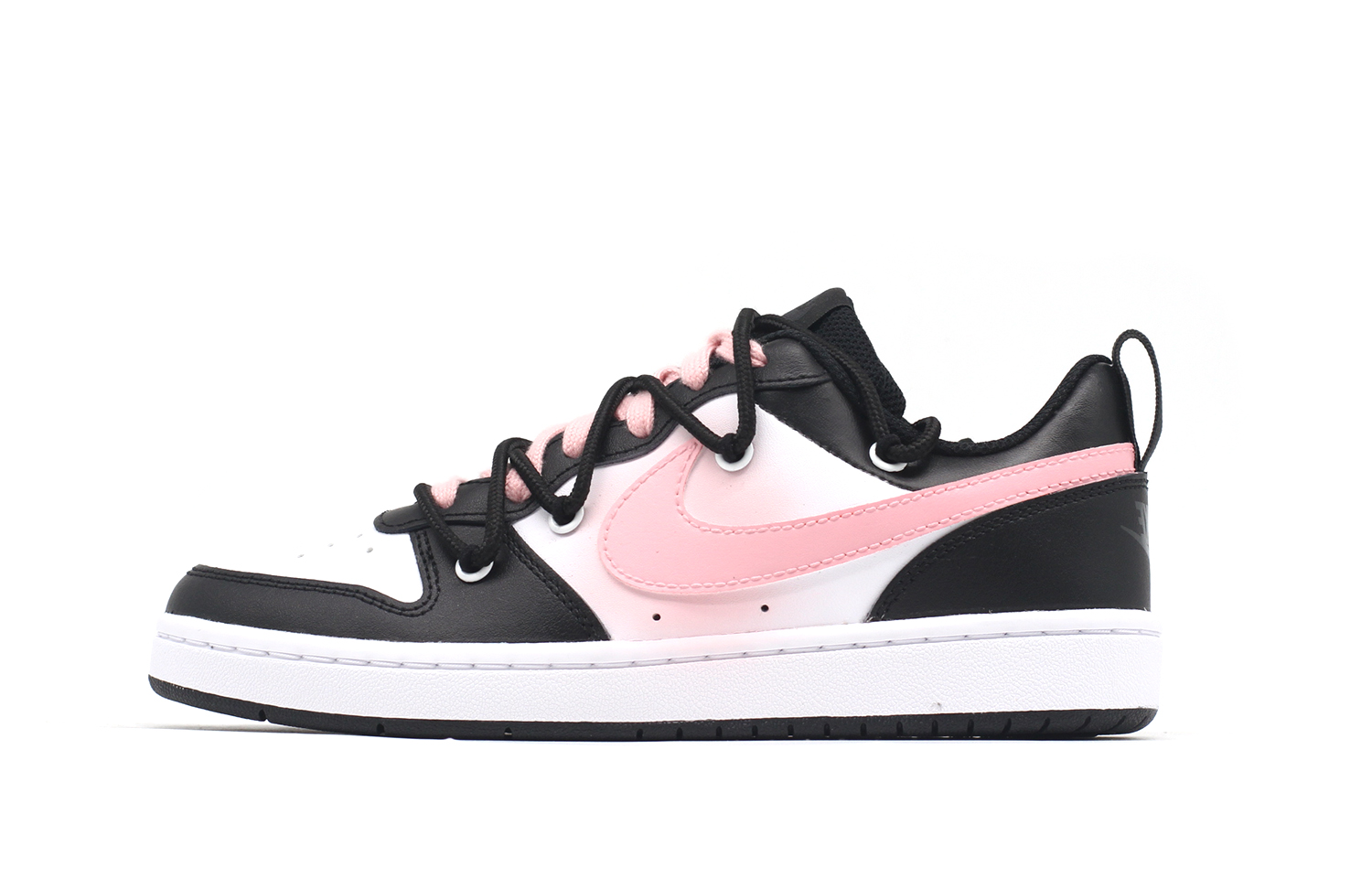 

Кроссовки Nike Court Borough Skateboard Shoes Women's Low-Top Black Pink, Черный, Кроссовки Nike Court Borough Skateboard Shoes Women's Low-Top Black Pink