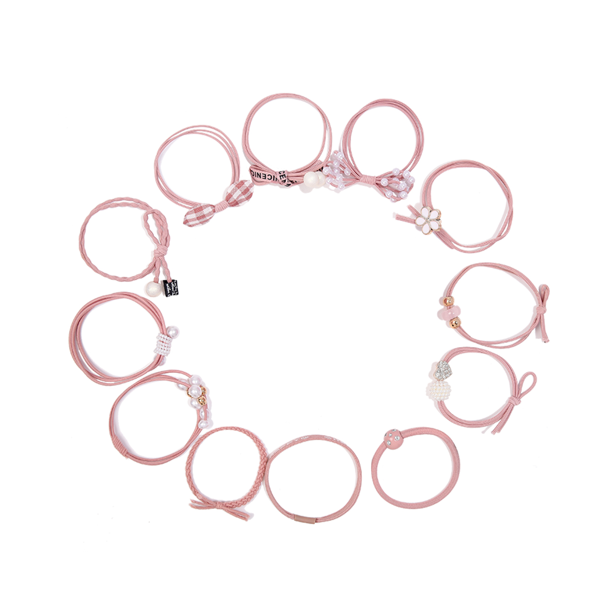 

Резиновая лента для волос с искусственным жемчугом Women's ROYALSASA, розовый