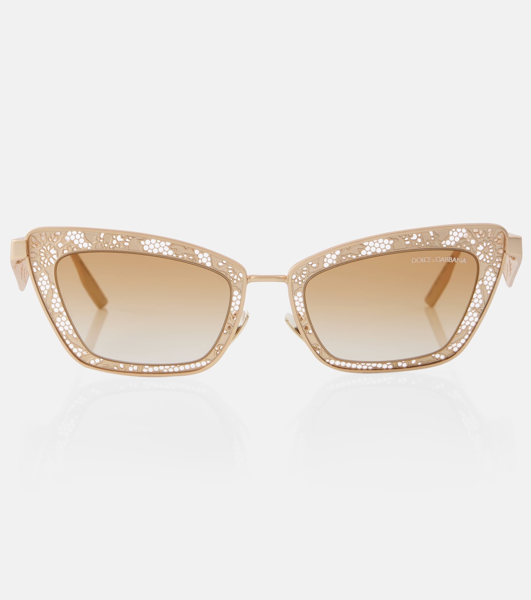

Кошачьи солнцезащитные очки с кружевом Dolce&Gabbana, Gold / Brown