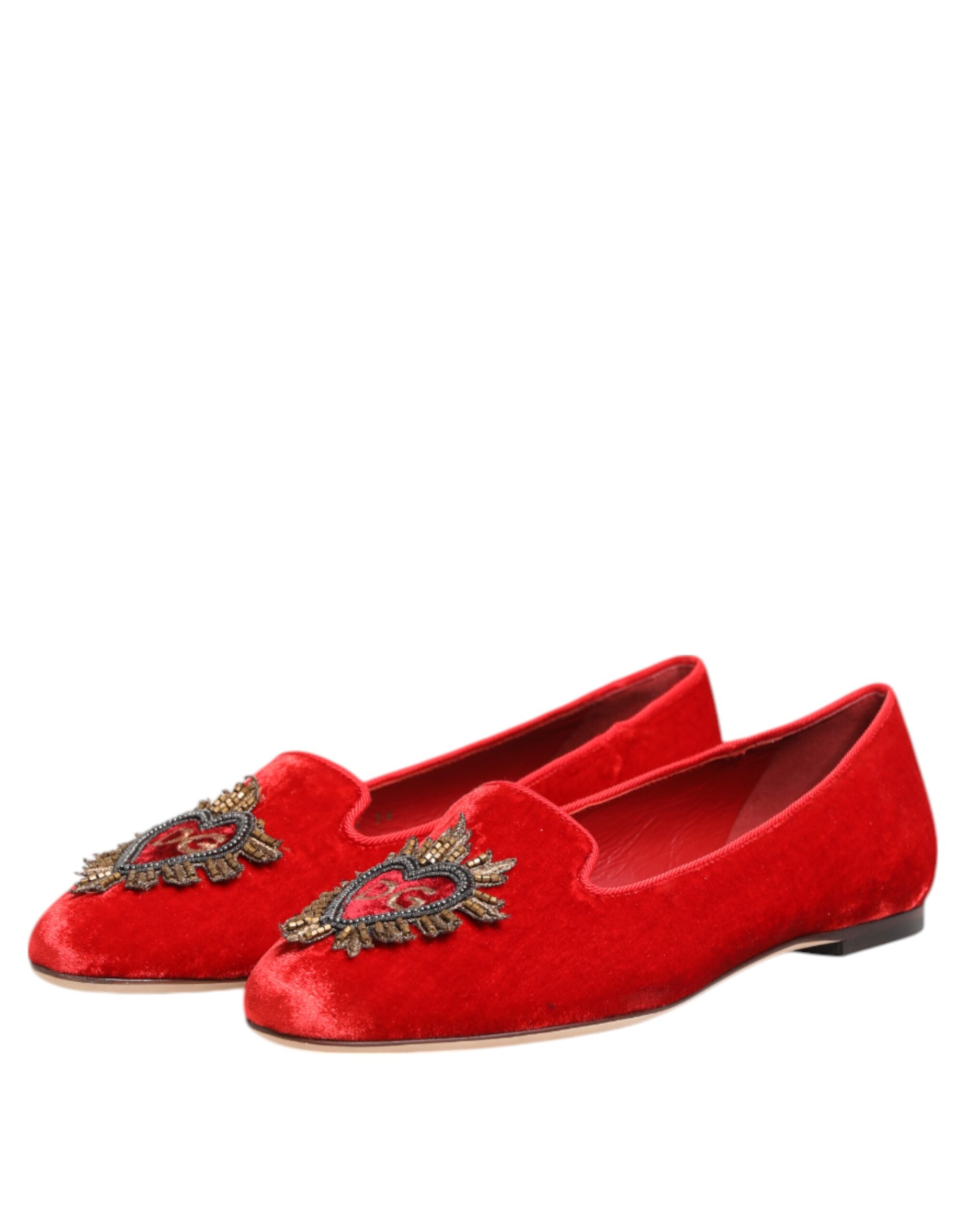 Туфли-лоферы Red Velvet DG Heart Dolce & Gabbana, красный — фото 2