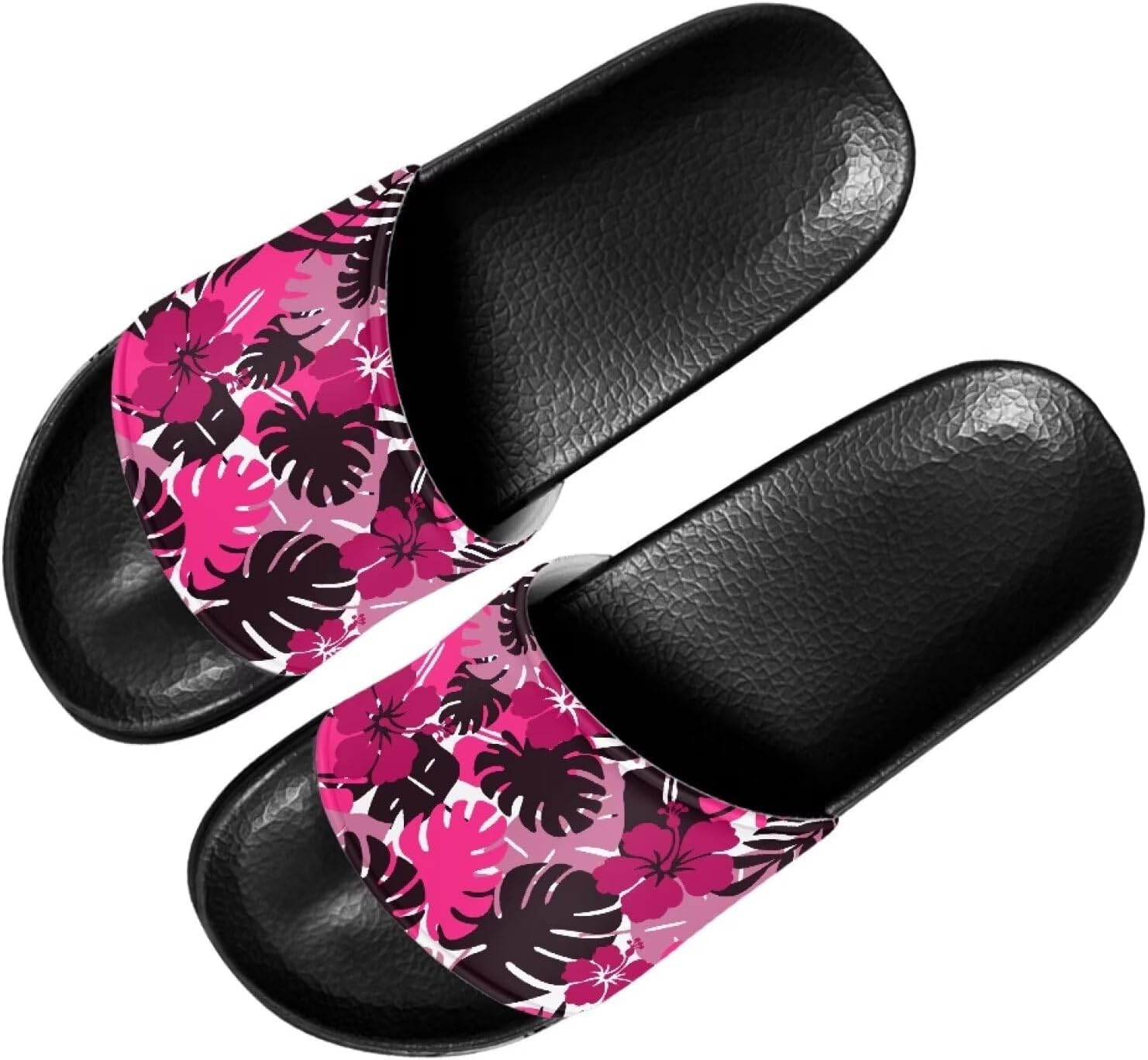 

Забавные тапочки Binienty для взрослых, сандалии унисекс, нескользящие, быстросохнущие, для душа и ванной, Tropical Leaves