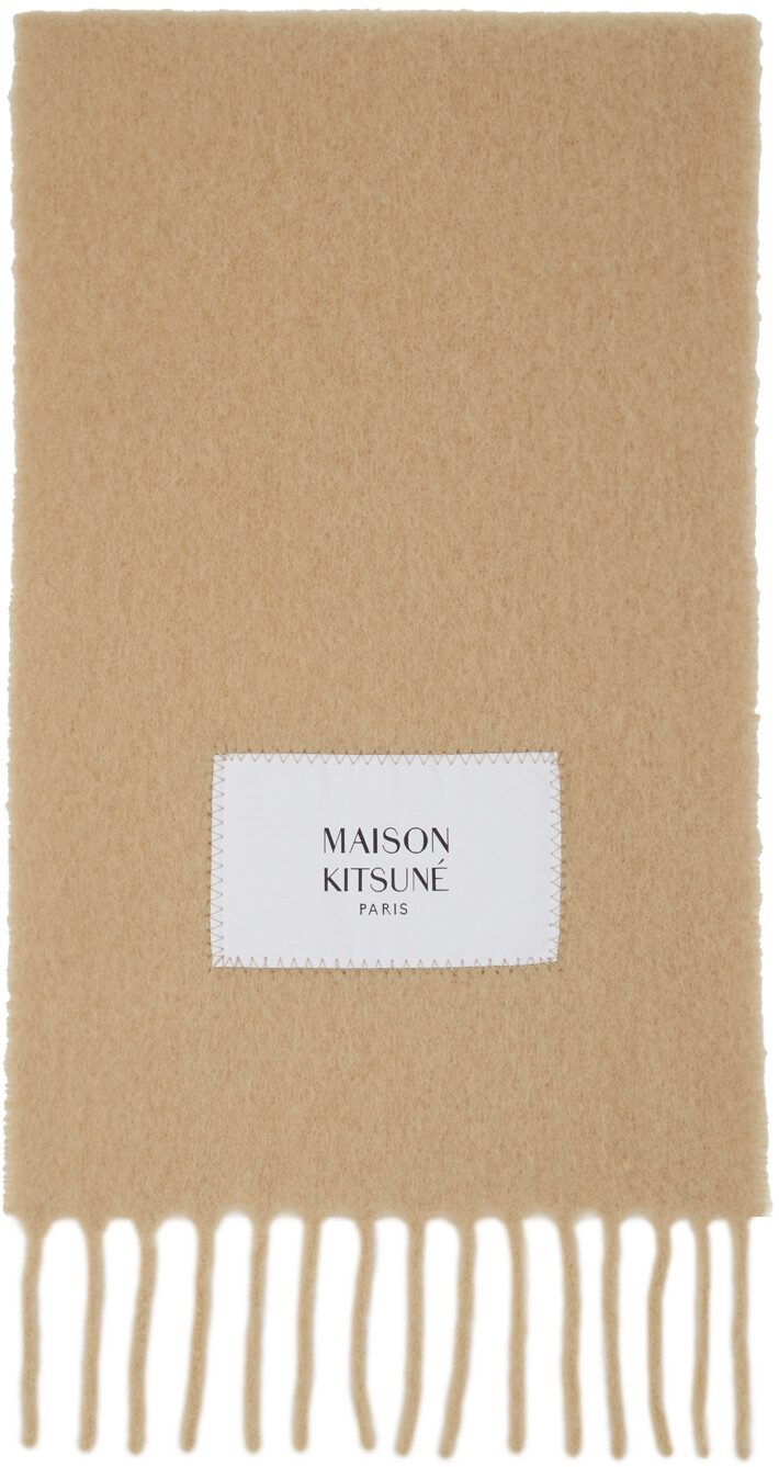 

Бежевый шарф из детской альпаки Maison Kitsune