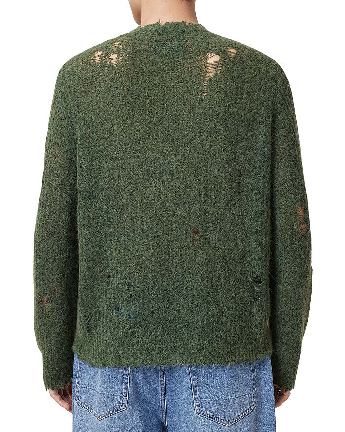 

Легкий шерстяной свитер Bleaker Regular Fit с эффектом потертости ALLSAINTS, зеленый