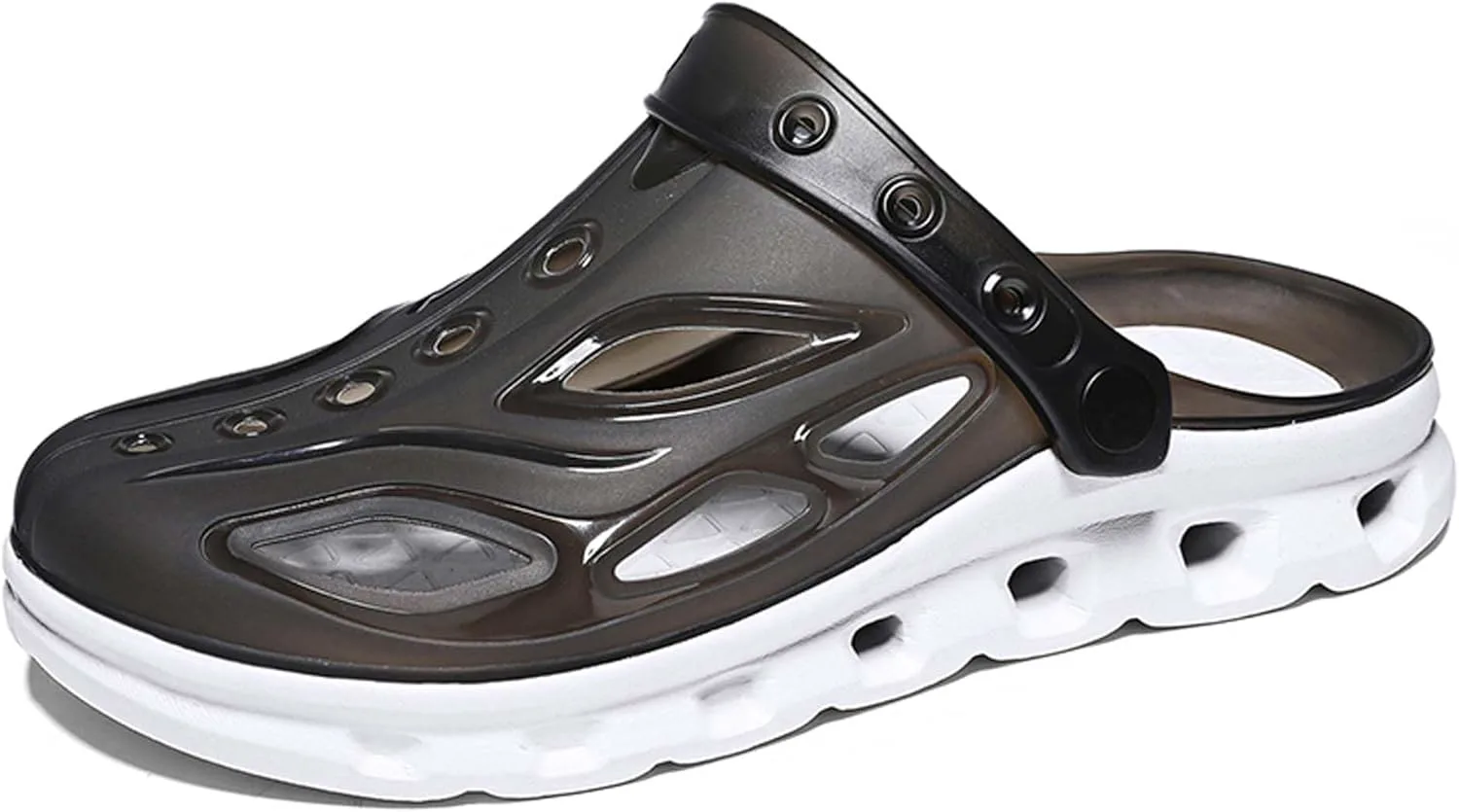 

Летние мужские пляжные тапочки-желе, прохладные, с перфорацией, мягкие, легкие, удобные, дышащие, из ЭВА, модные, повседневные UANGLI, серый