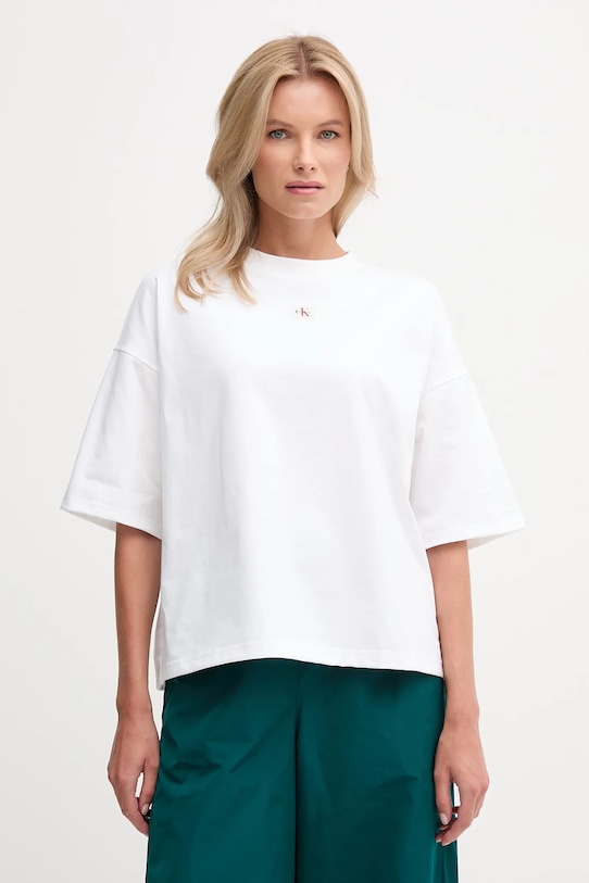 

Хлопковая футболка Calvin Klein Jeans, белый