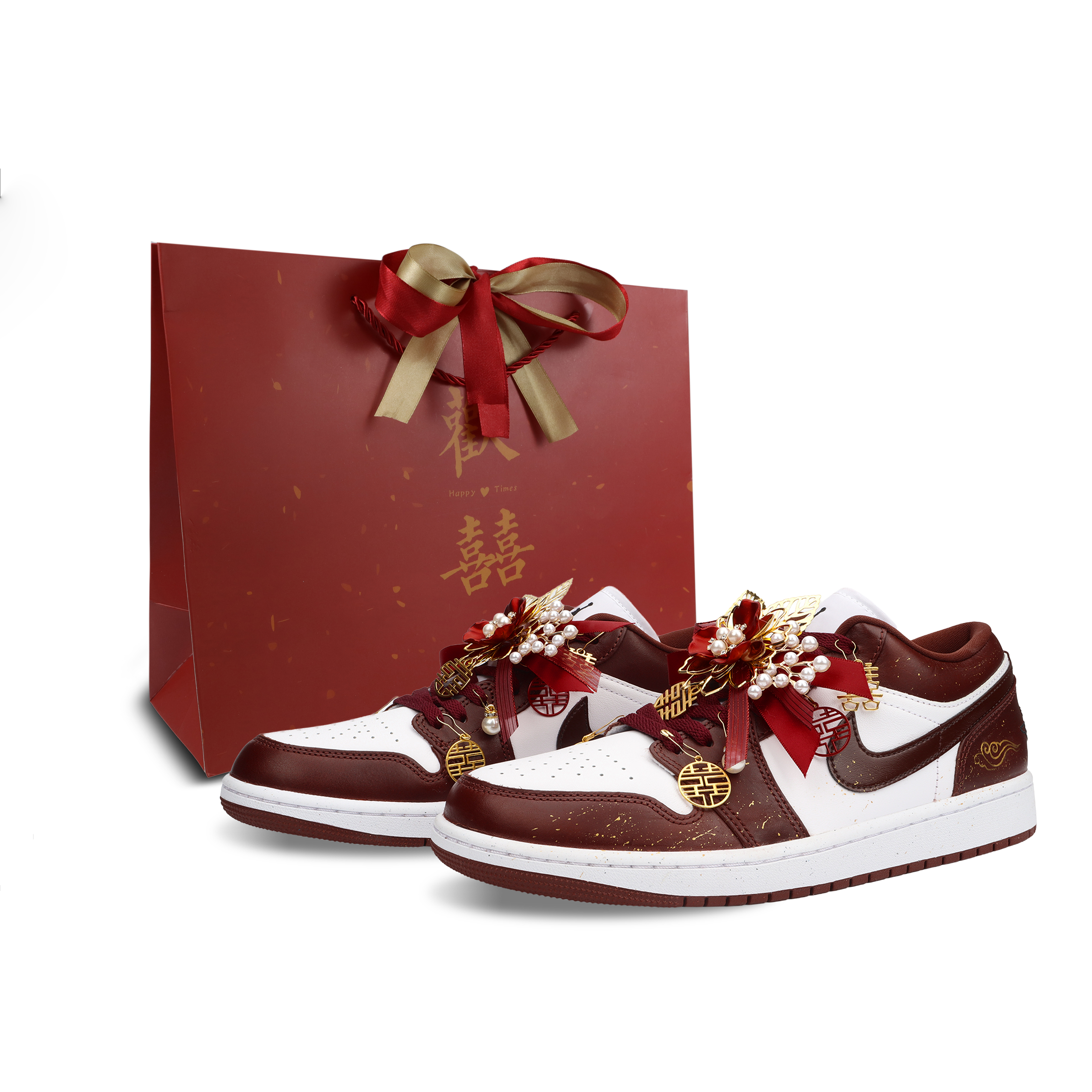 

Jordan Баскетбольные кроссовки Air 1 Love Forever с низким верхом, износостойкие, винтажные, красные, мужские