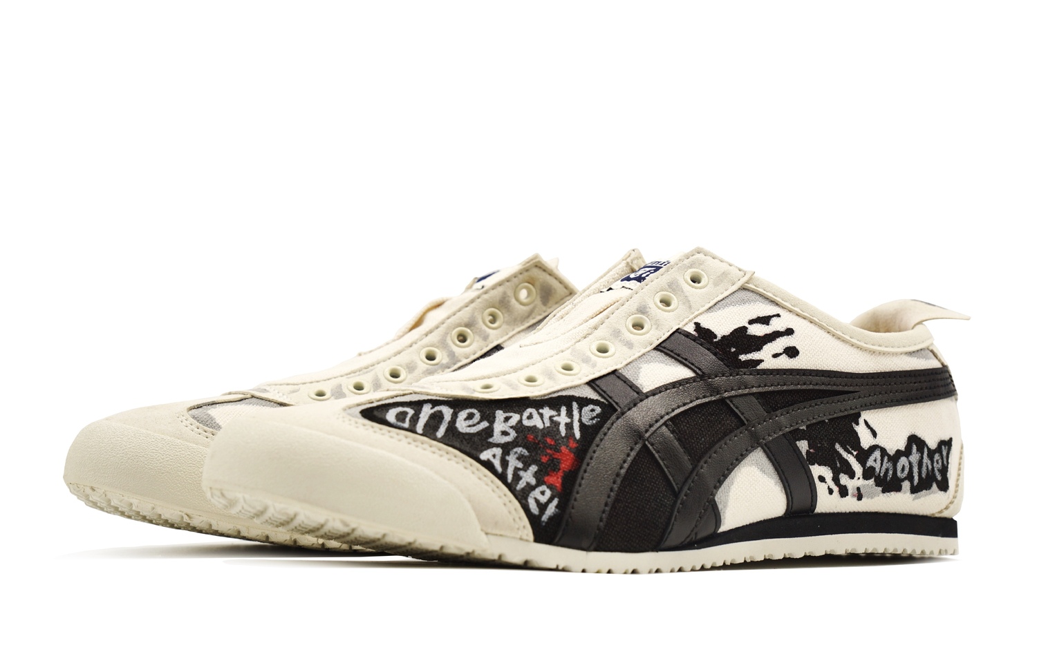 MEXICO 66 Black Humor, Ink Splatter легкие низкие повседневные кроссовки Unisex серый черный Onitsuka Tiger, априкот — фото 4