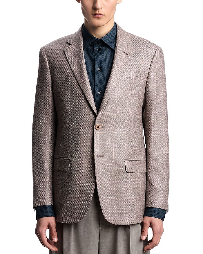 

Классический блейзер с вырезными лацканами Regular Fit Emporio Armani, коричневый/бежевый