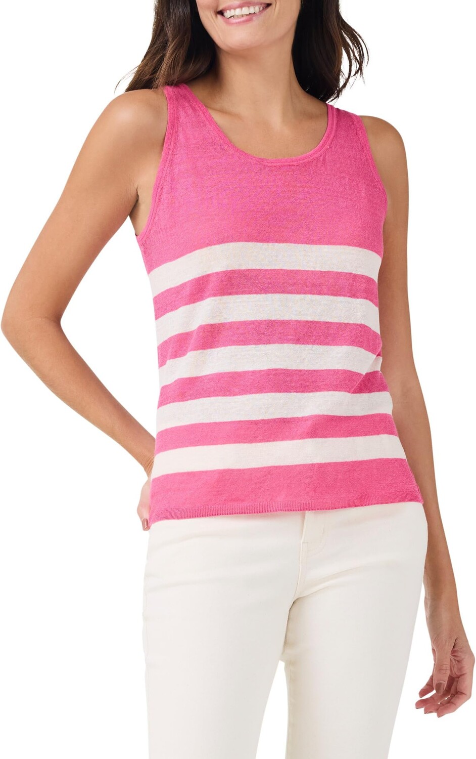 

Свитер NIC+ZOE Featherweight Striped Tank, цвет Pink Multi