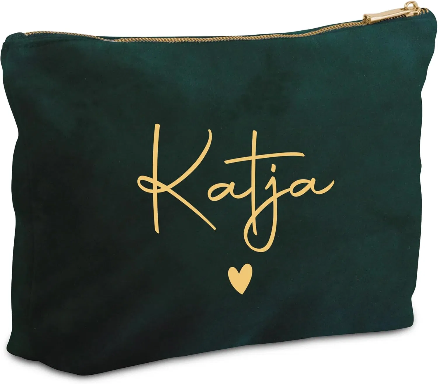 Персонализированная бархатная косметичка My Cosmetic Bag, темно-изумрудная Love Faith, Dark Emerald