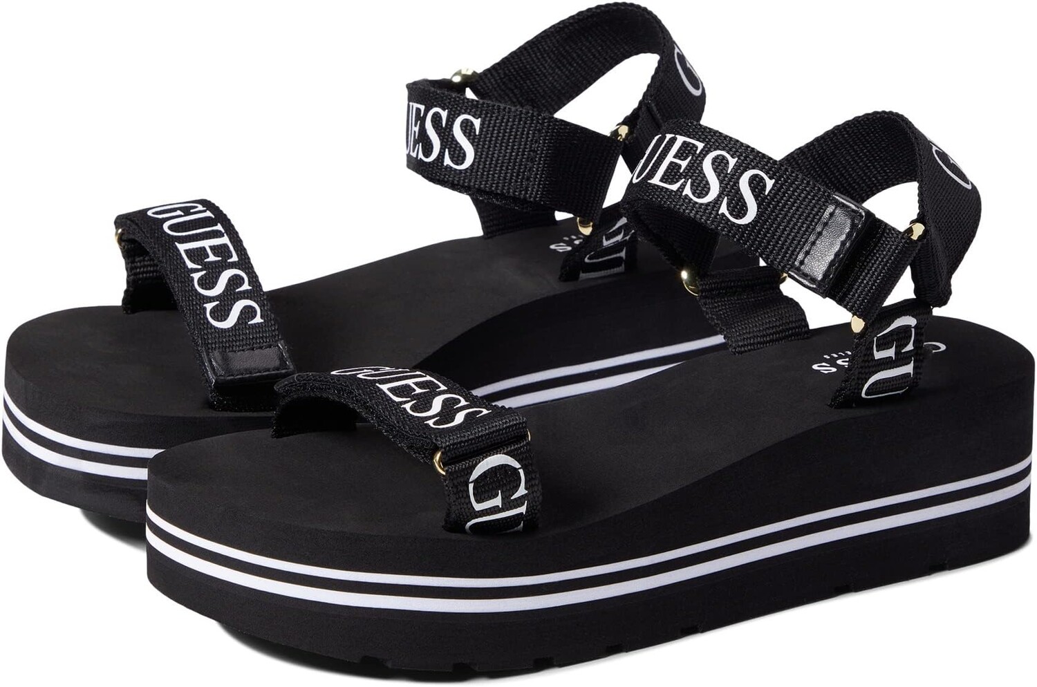 

Сандалии GUESS Shear, цвет Black/White