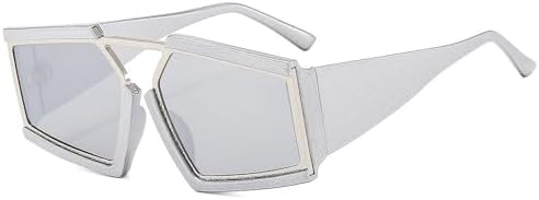 

Солнцезащитные очки неправильной квадратной формы 2027 года для женщин и мужчин. Винтажные солнцезащитные очки. Модные модели с защитой от УФ-излучения UV400 MTZJH, Silver Silver