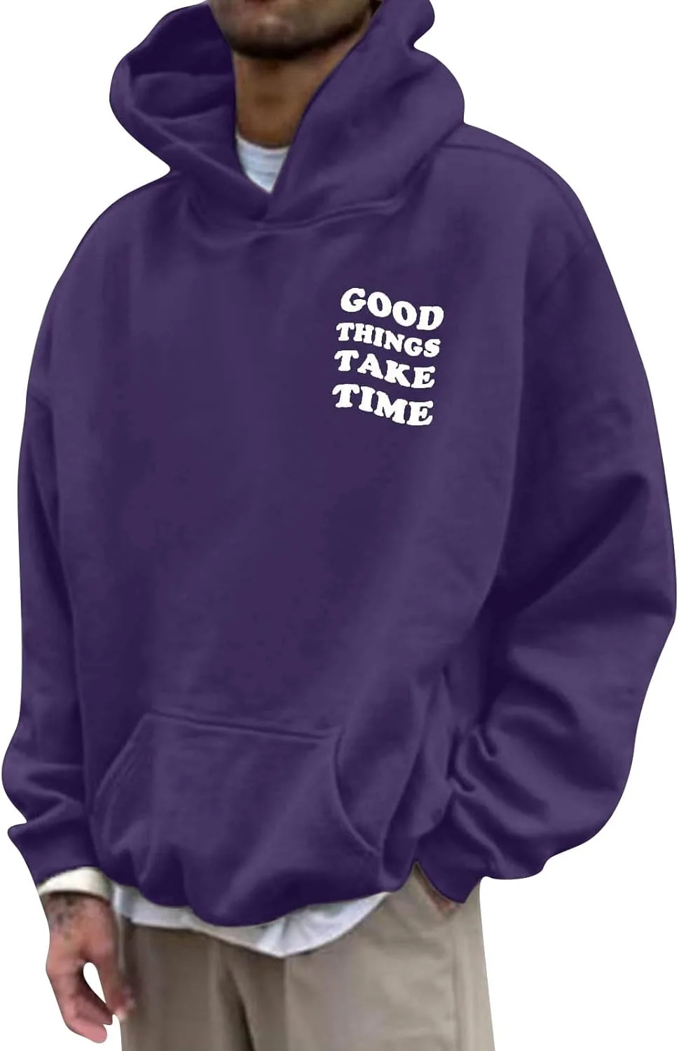 

Графический худи для мужчин с этническим цветочным принтом, оверсайз GOFULY