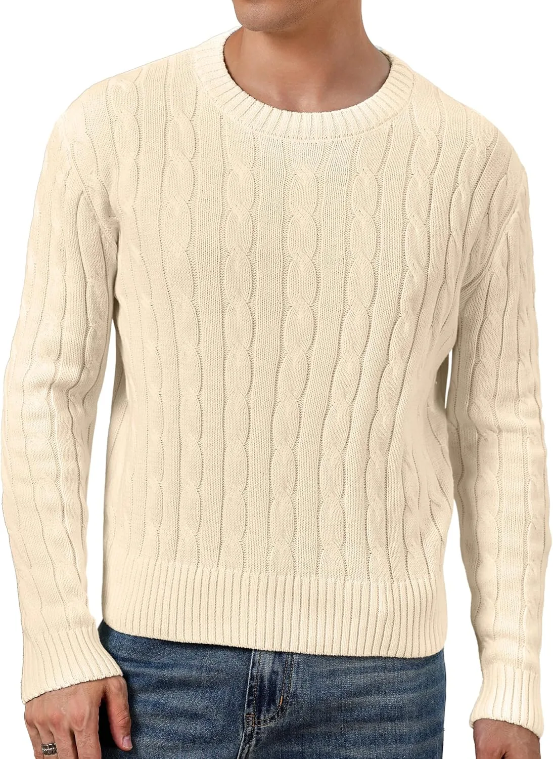 

VPG Cable Knit свитер для мужчин, винтажный, легкий, приталенный