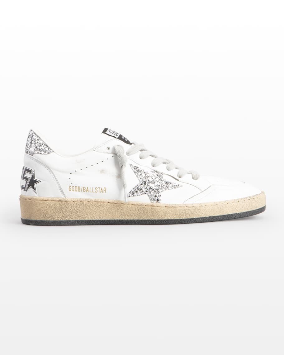 Кожаные блестящие кроссовки Ballstar Golden Goose