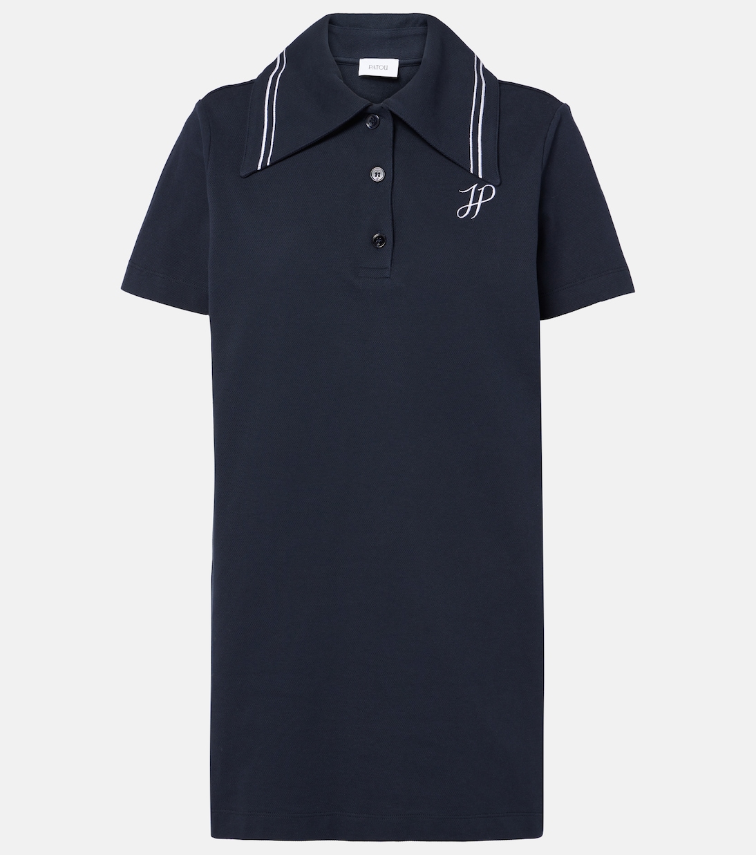 

Платье-поло из хлопкового пике с логотипом Patou, Navy Black