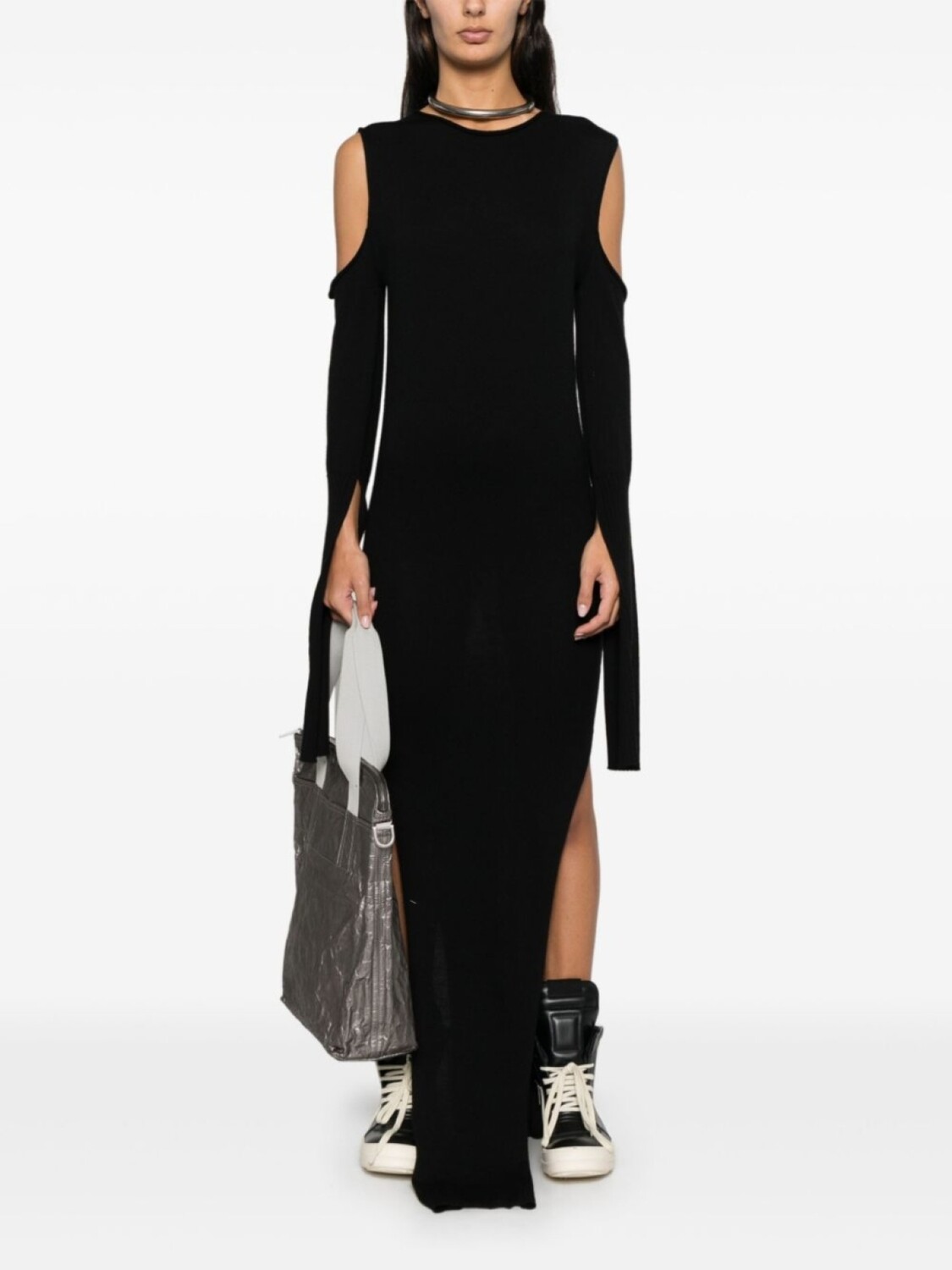Платье макси с вырезами от Rick Owens, черный — фото 2