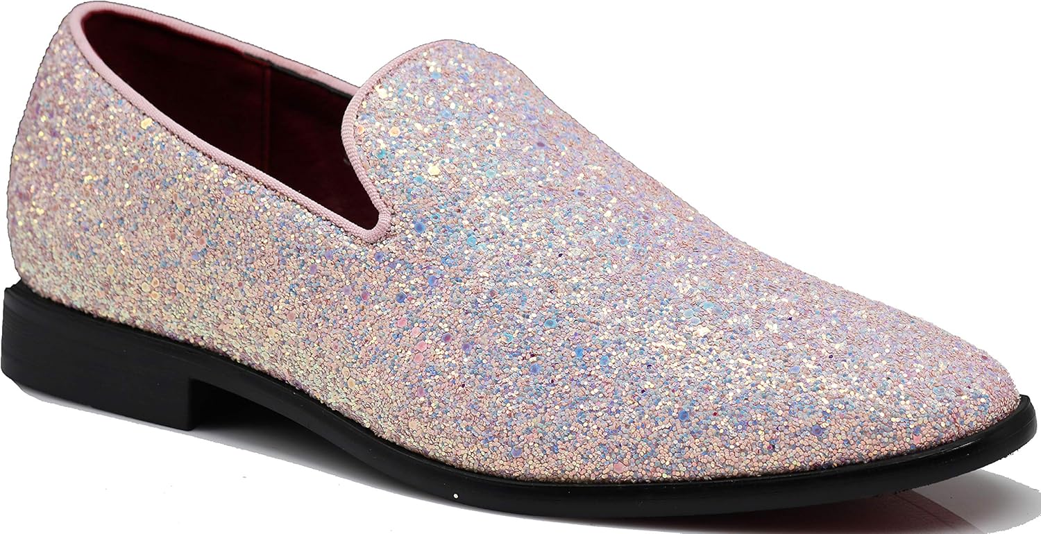 

Мужские винтажные блестящие лоферы SPK04, классические туфли слипоны под смокинг Enzo Romeo, розовый