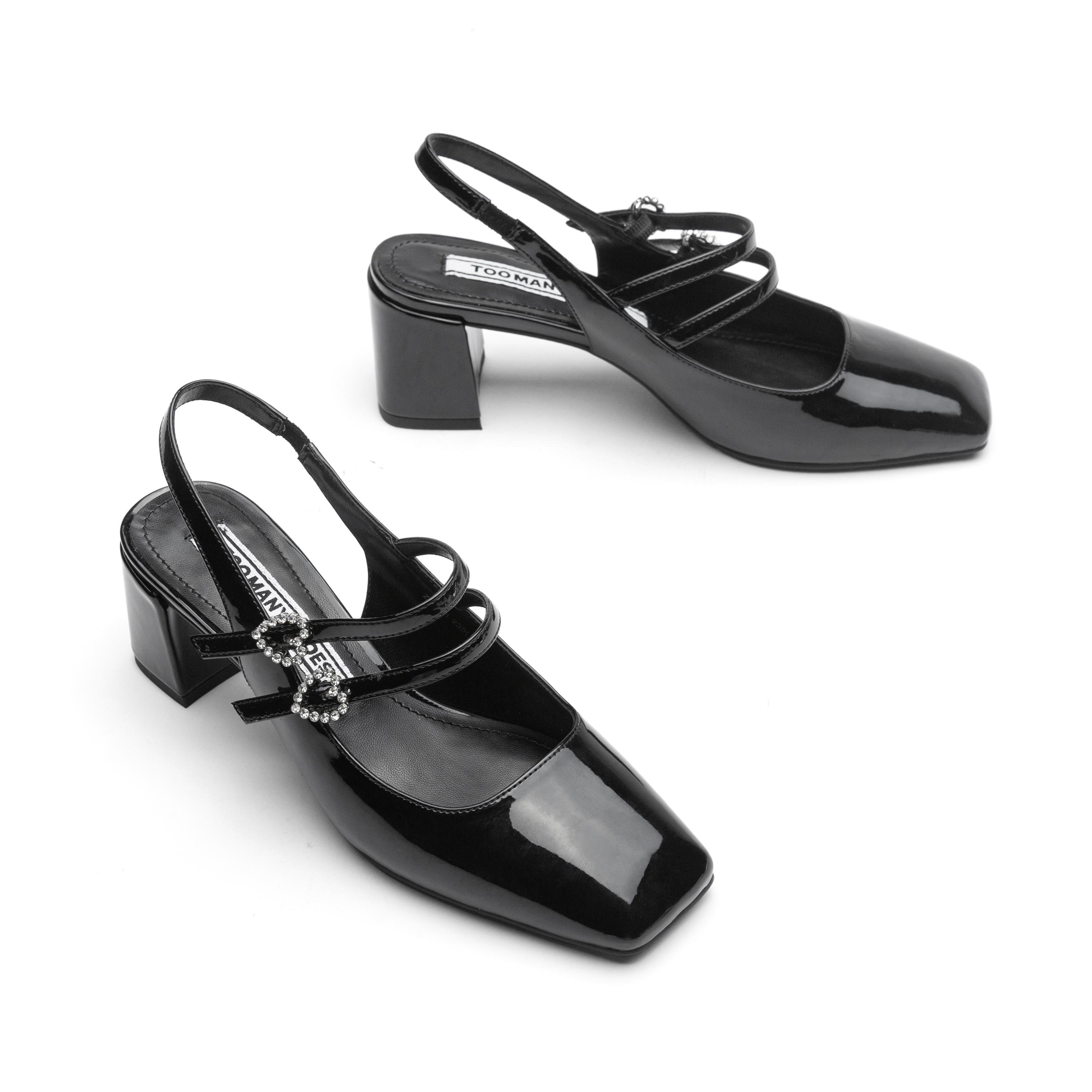 Galaxy Sweetheart Chunky Heel Mary Jane Shoes Women's TOOMANYSHOES, Silver — фото 4