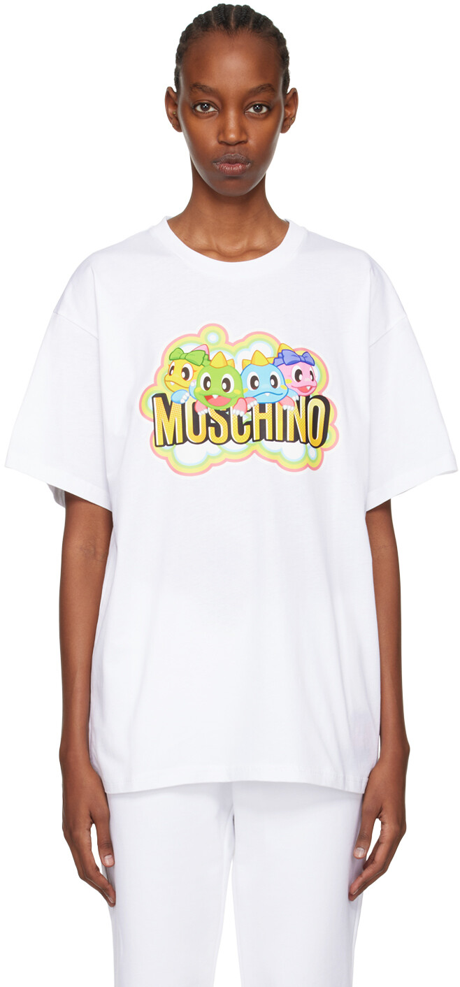 

Белая футболка Puzzle Bobble Moschino, цвет White