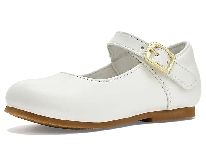 Туфли балетки с перламутровым блеском Rebecca L'Amour Shoes Kids, Neutral White — фото 2