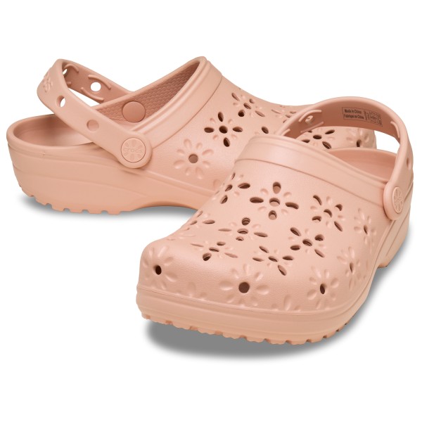 Классические сандалии-сабо с цветочным вырезом Crocs, Chalk — фото 3