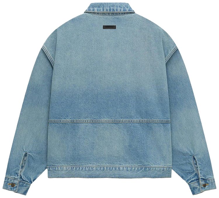Куртка Fear of God Essentials Denim Trucker Jacket 'Vintage Blue', синий — фото 2