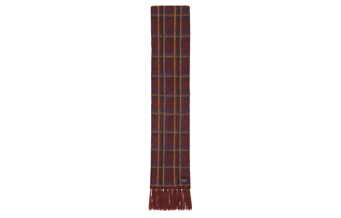 

SAINT LAURENT Вязаный шарф мужской бордовый, Burgundy