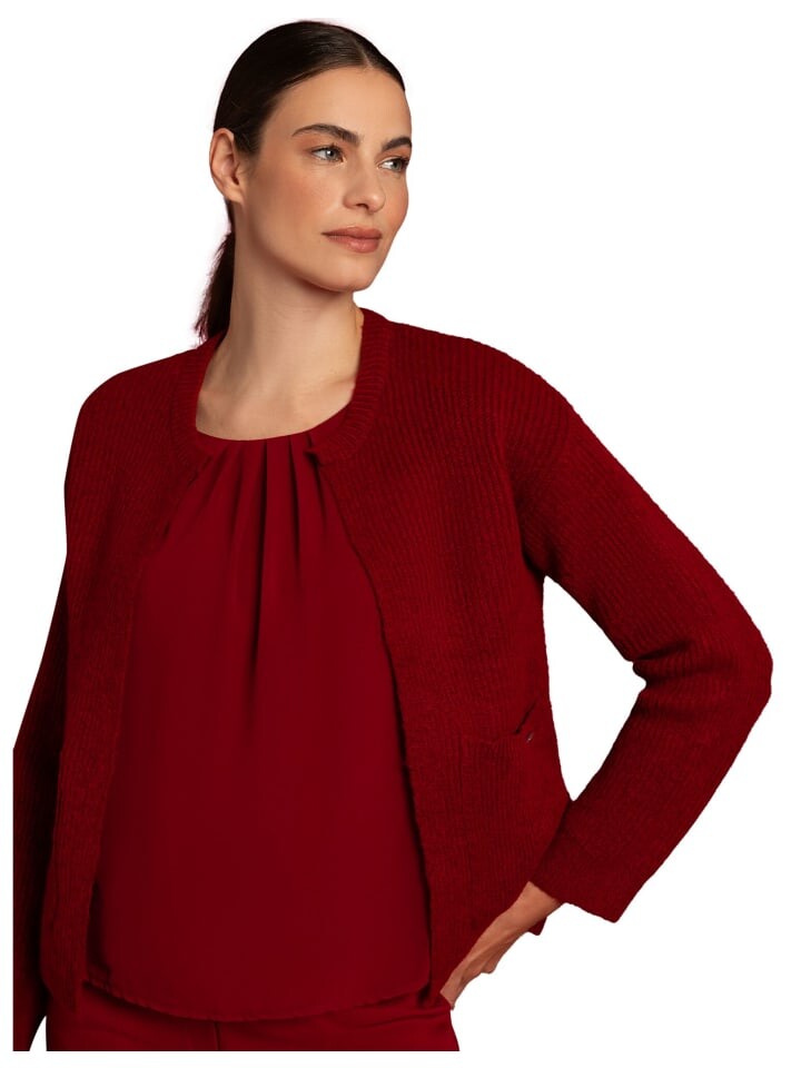 

Кардиган More & More Rippstrickjacke, красный