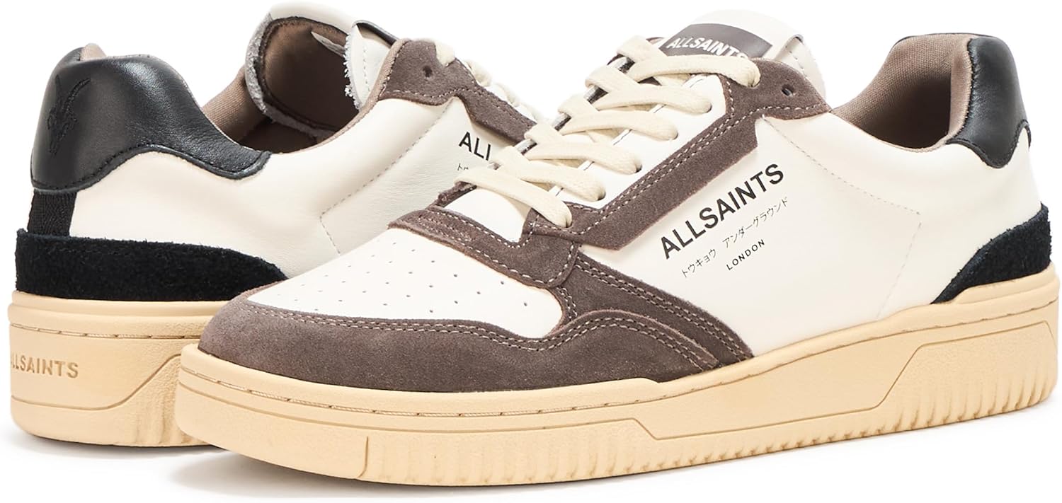 Мужские кеды AllSaints Regan Low Top, белый/черный/серый — фото 3