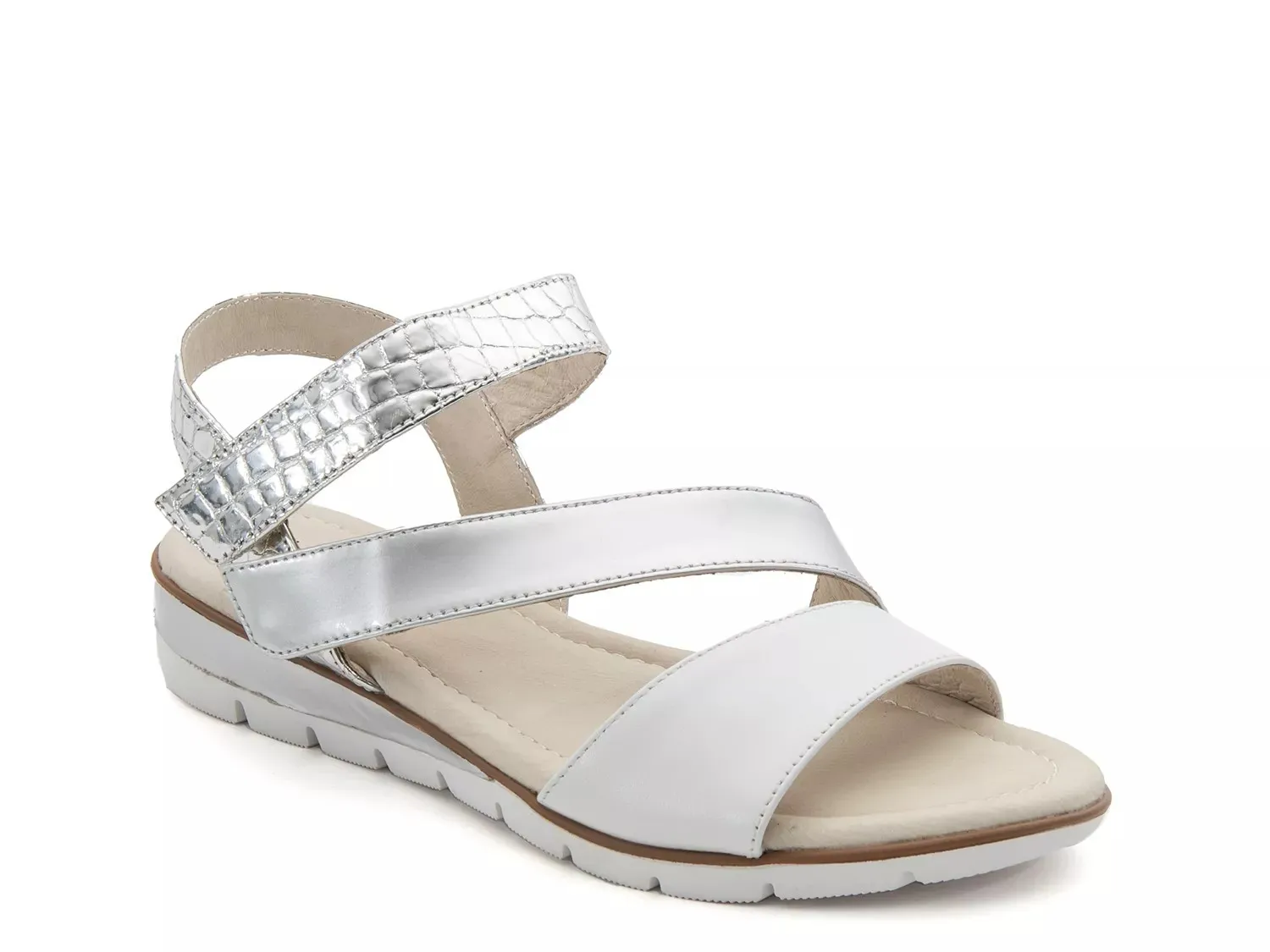 Босоножки David Tate Billy Wedge, серебристые, многоцветные