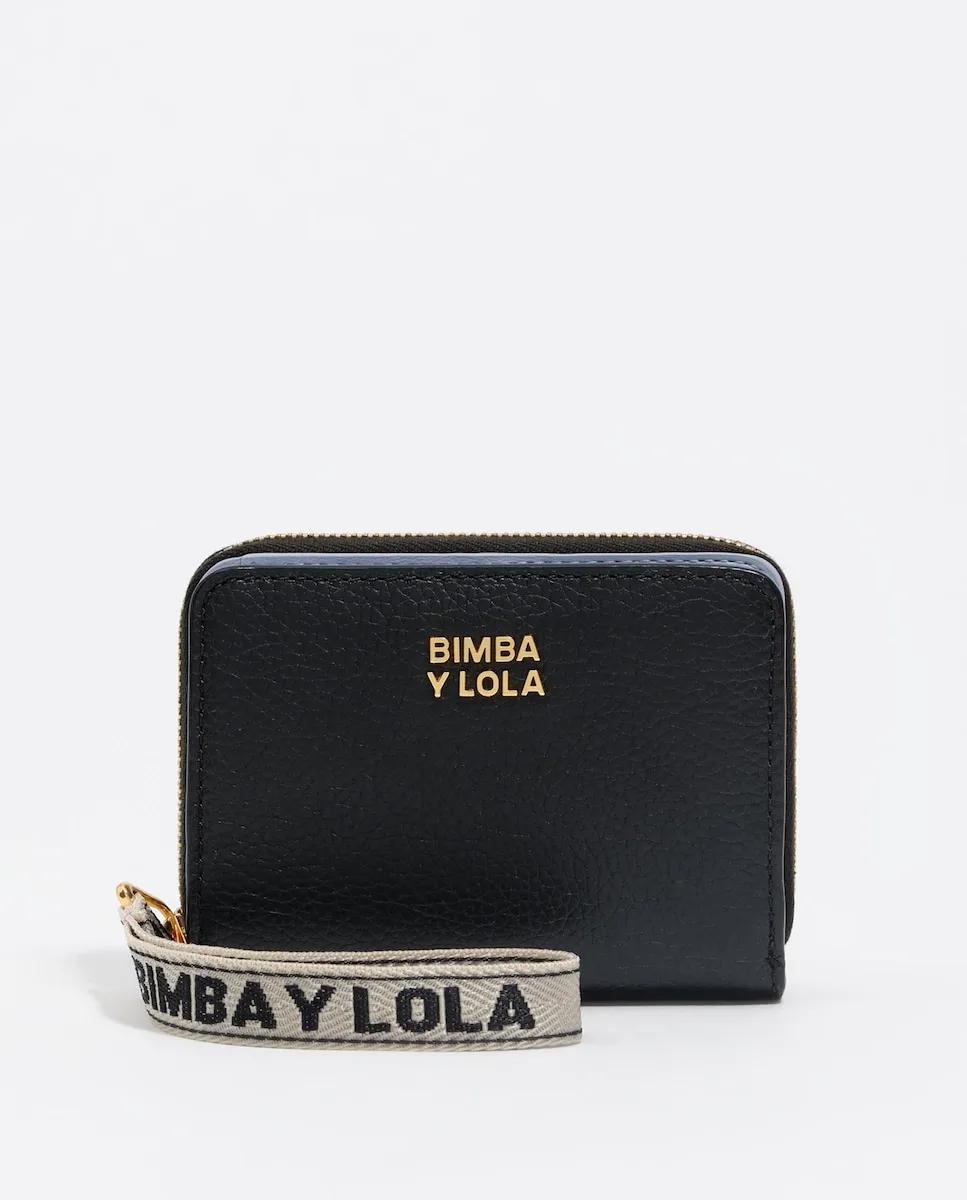 

Женский кожаный кошелек на молнии, черный Bimba y Lola