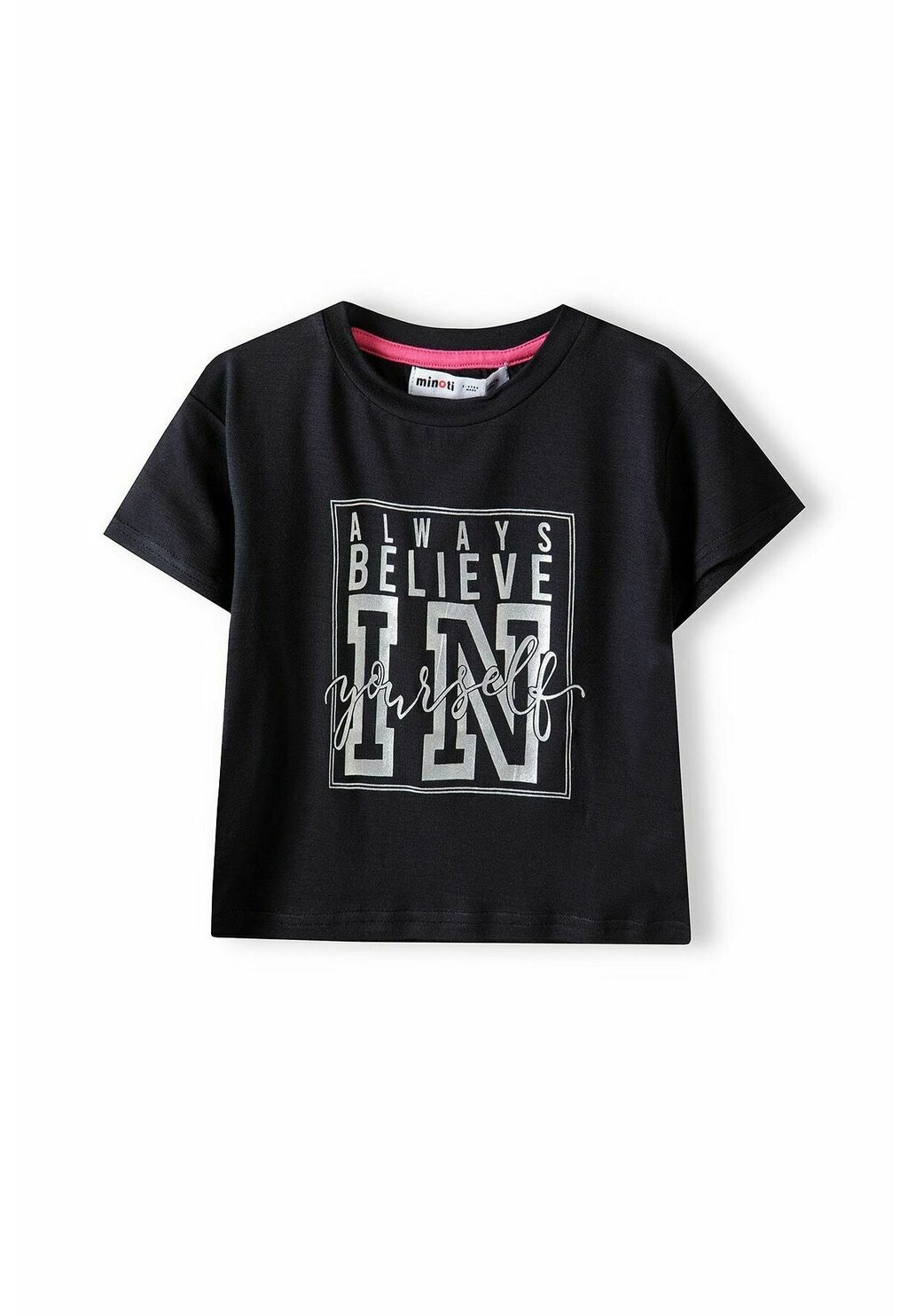 

Футболка с принтом FOIL SLOGAN PRINT MINOTI, цвет black white