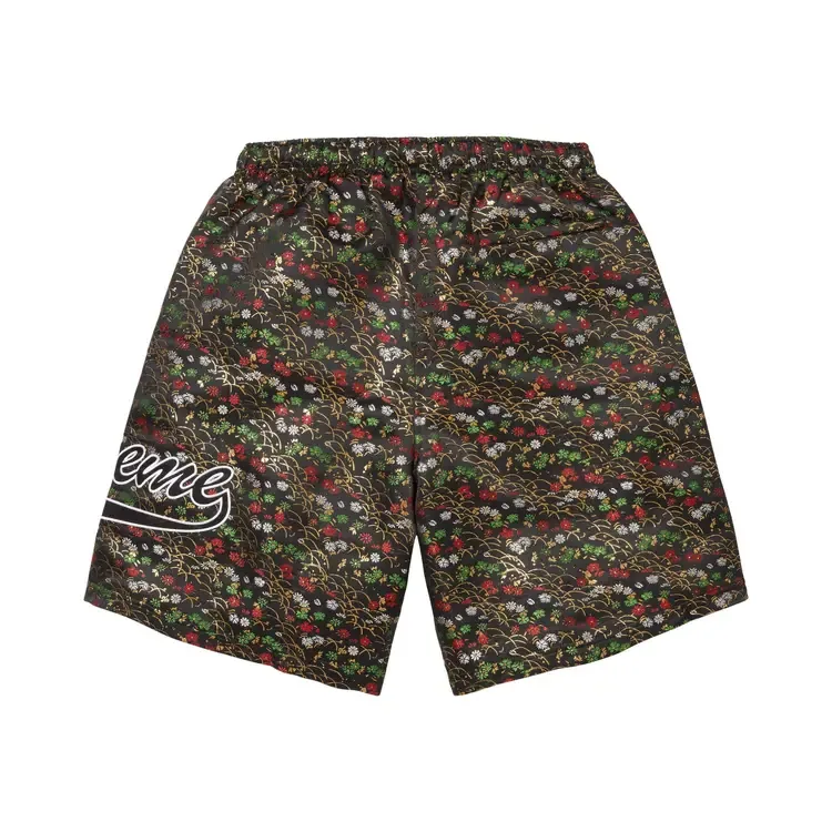 Шорты Supreme Floral Jacquard Short 'Black' — фото 2