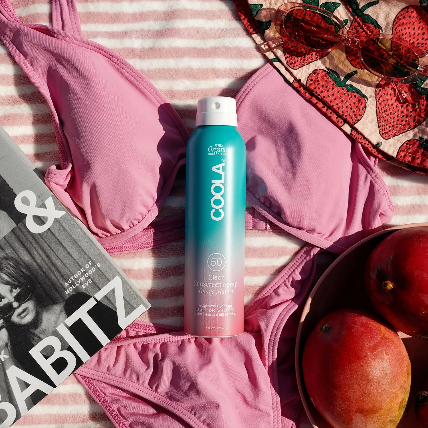 Солнцезащитный спрей COOLA Organic Sunscreen SPF 50, протестирован дерматологами, обеспечивает ежедневную защиту кожи, подходит для веганов и не содержит глютена, имеет вкус гуавы и манго. 177 мл (1 шт.) — фото 3