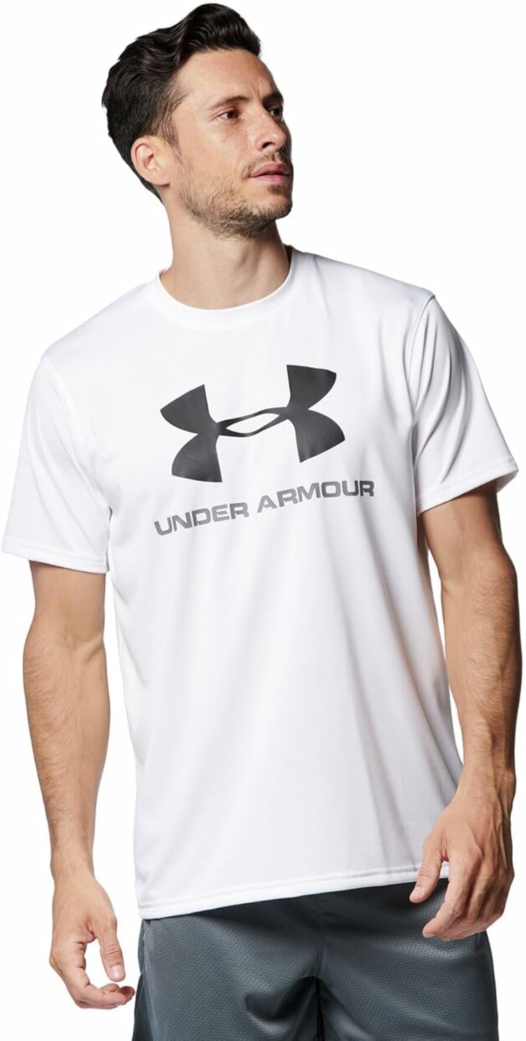 

Мужская тренировочная футболка Under Armour UA Tech с коротким рукавом и большим логотипом, белый