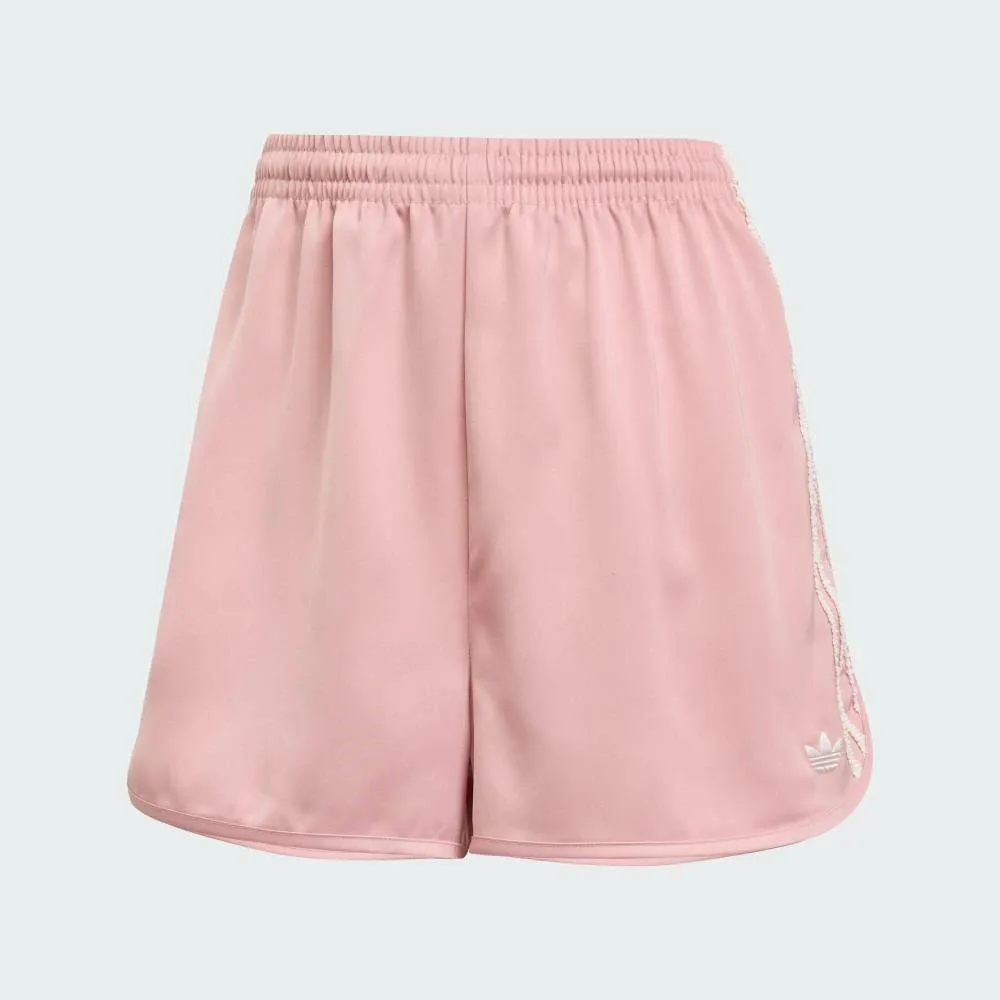 Шорты Originals из атласа с оборками и тремя полосками Adidas, pink — фото 4