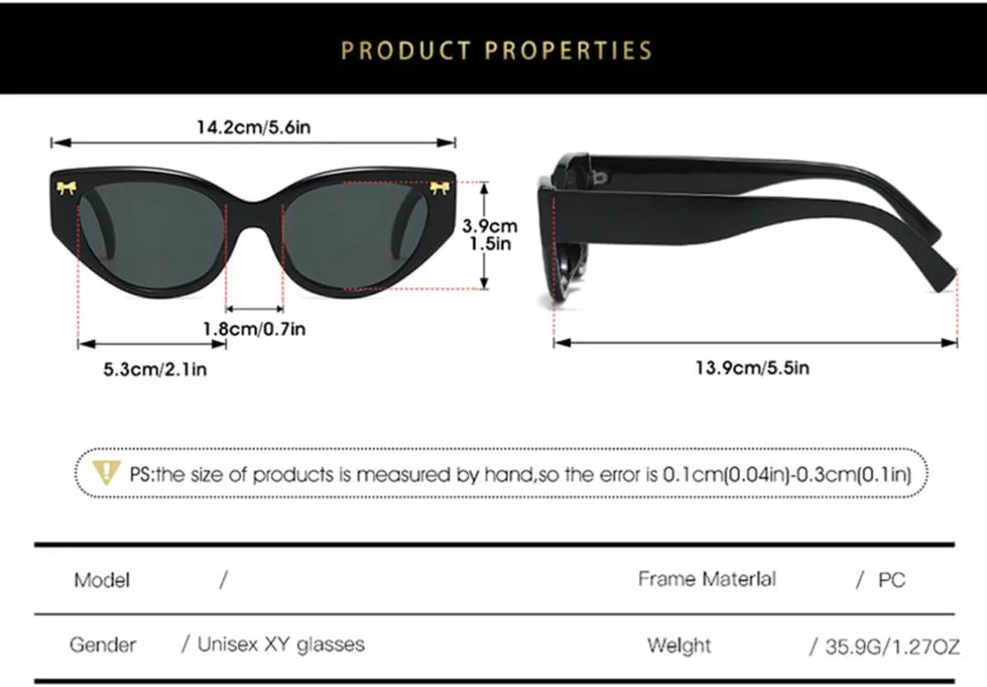 

Ретро-солнцезащитные очки «кошачий глаз» для женщин, винтажные, маленькие, мужские, с заклепками, роскошные, с защитой от УФ-излучения UV400 TOIPASTN, 58034-c5