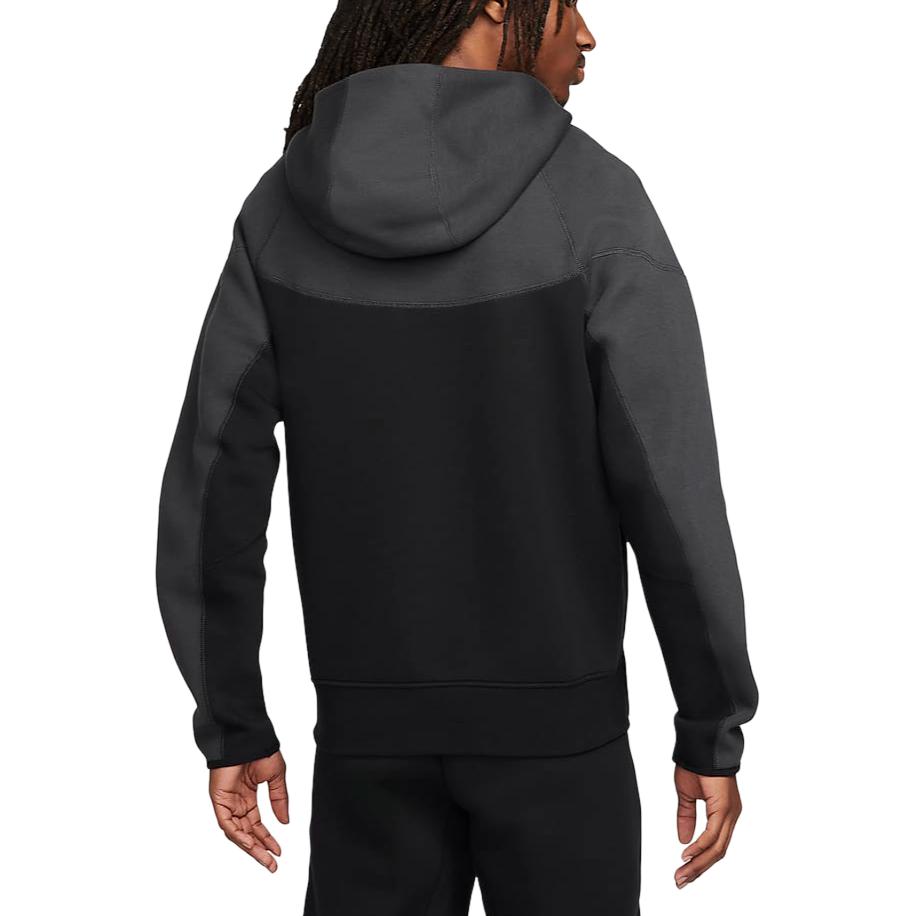 Толстовка Tech Fleece Nike Мужская Черный/Темный Дымчато-Серый/Светло-Красный — фото 3