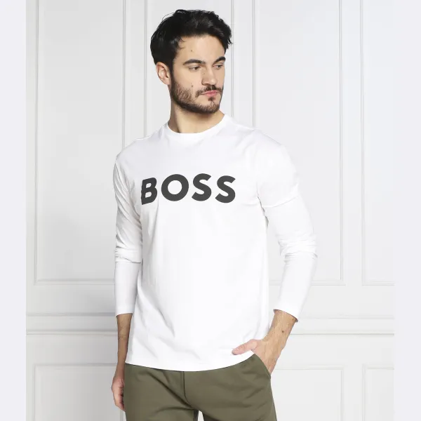 Тон 1 с длинным рукавом стандартного кроя Boss, белый — фото 2
